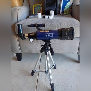 Emarth 70mm/360mm Dual Eyepiece Refractor Telescope with Tripod and Viewfinder
